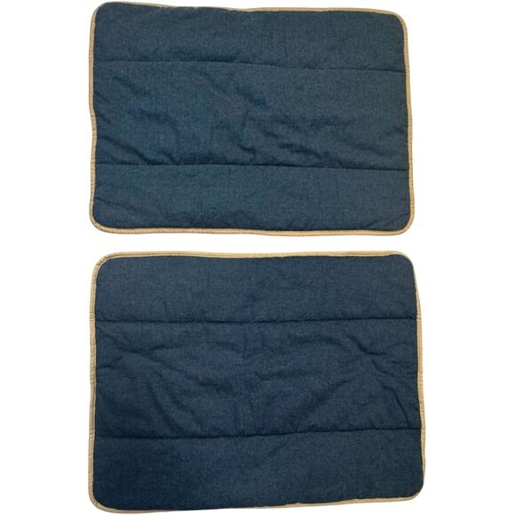Pottery Barn Teen Camden Reversible Standard Sham Pair Faded Navy Blue Cotton - Picture 1 of 8